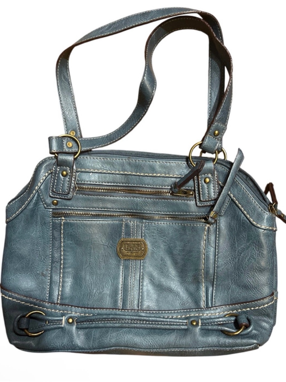 b.o.c. Slate Blue Shoulder Satchel with Gold Hardware